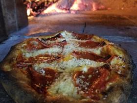 Pizza in wood fired oven