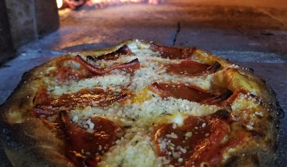 Pizza in wood fired oven